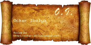 Ocker Ibolya névjegykártya